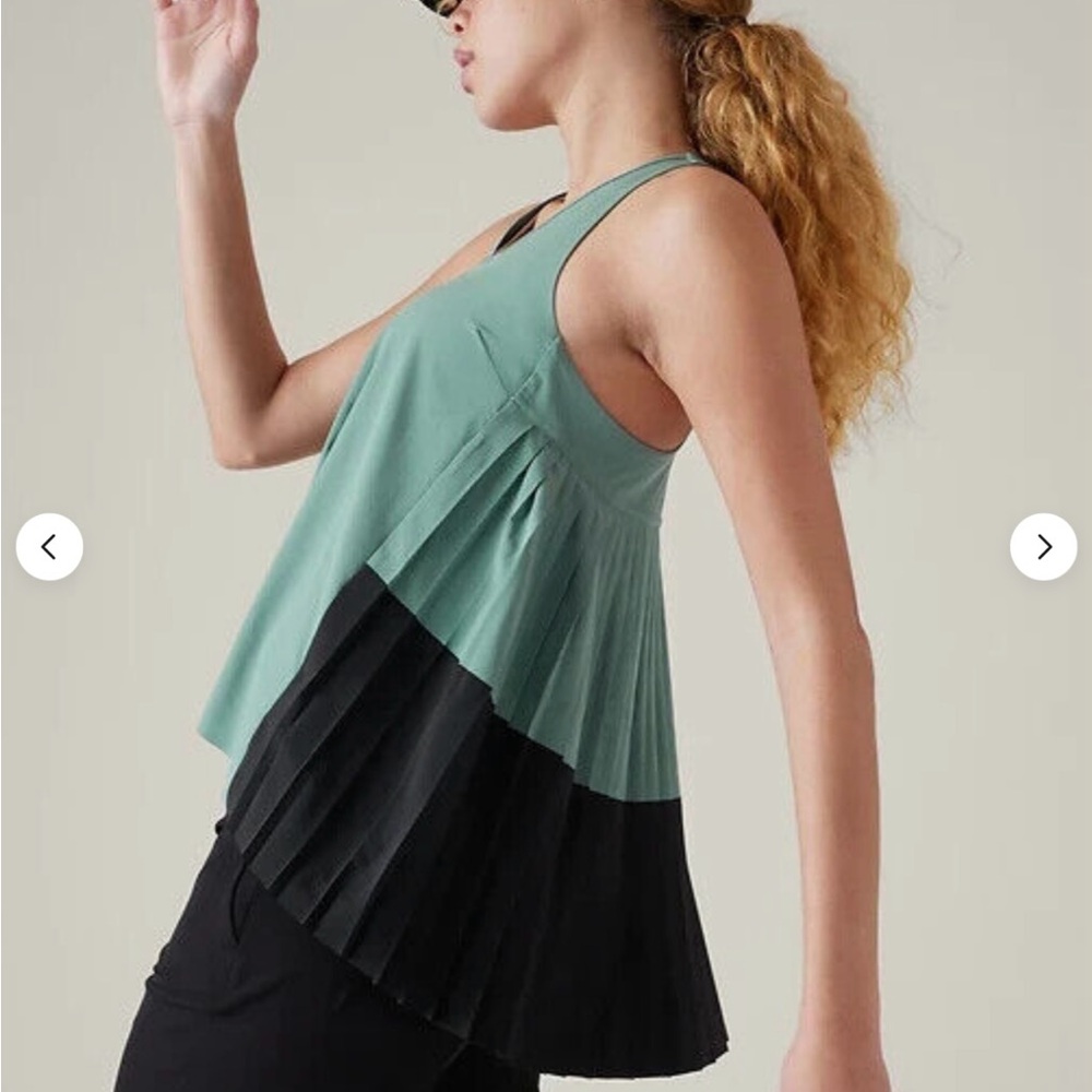 Athleta Swing Forward Tank Top Black Teal Size L